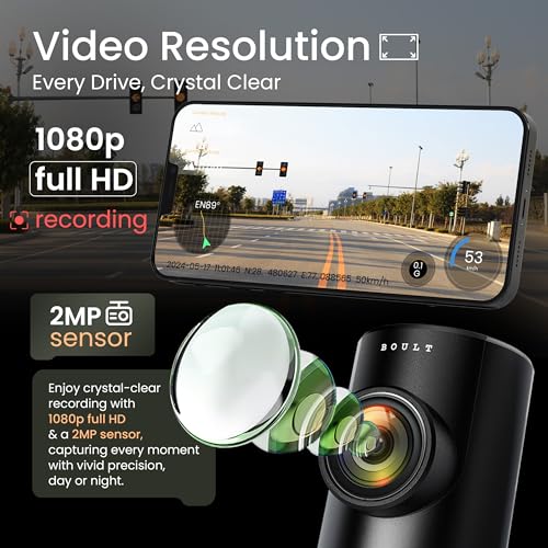 Boult Cruisecam X1 Dash Camera for Car | 1080p HD Recording | 170° Ultra-Wide Angle | 360° Rotation