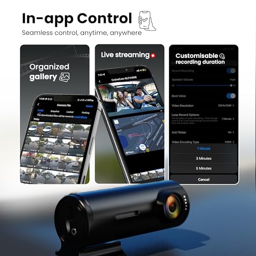 Boult Cruisecam X1 Dash Camera for Car | 1080p HD Recording | 170° Ultra-Wide Angle | 360° Rotation