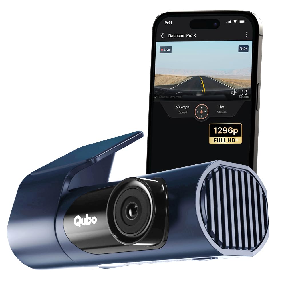 Qubo Car Dashcam Prox by Hero Group | 3MP 1296P FHD+ Camera | NightPulse Vision
