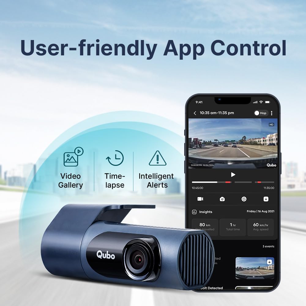 Qubo (2025 Edition) Car Dash Camera Pro 2K Resolution QHD Dash Cam from Hero Group | Made in India | USB Input | Wide Angle View