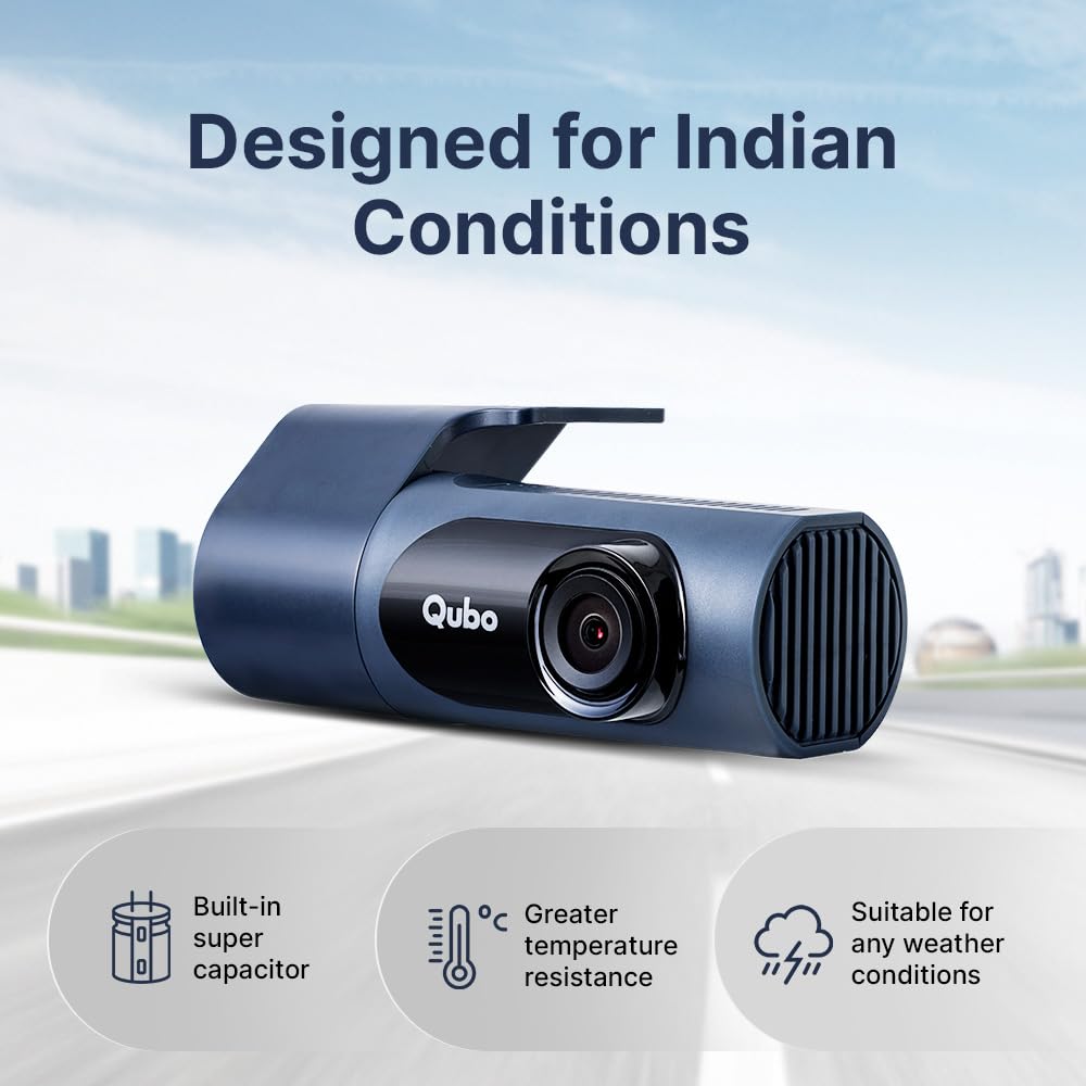 Qubo (2025 Edition) Car Dash Camera Pro 2K Resolution QHD Dash Cam from Hero Group | Made in India | USB Input | Wide Angle View