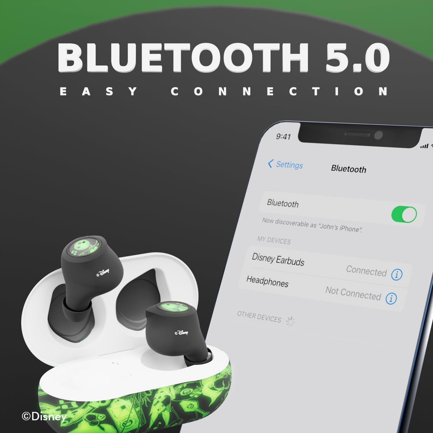 Disney Nightmare Glow in The Dark TWS Earbuds