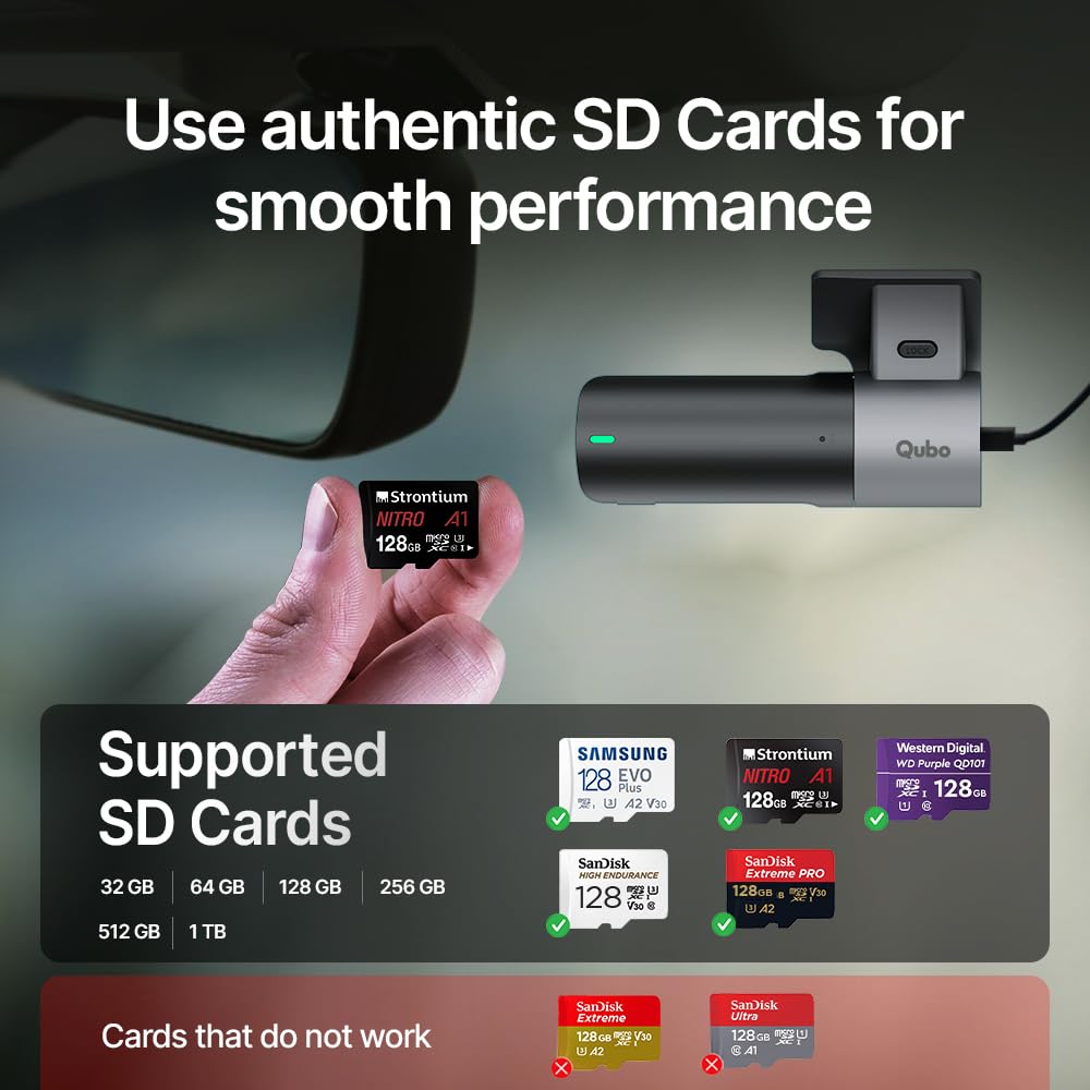 Qubo (2025 Edition) Car Dash Camera Pro 2K Resolution QHD Dash Cam from Hero Group | Made in India | USB Input | Wide Angle View