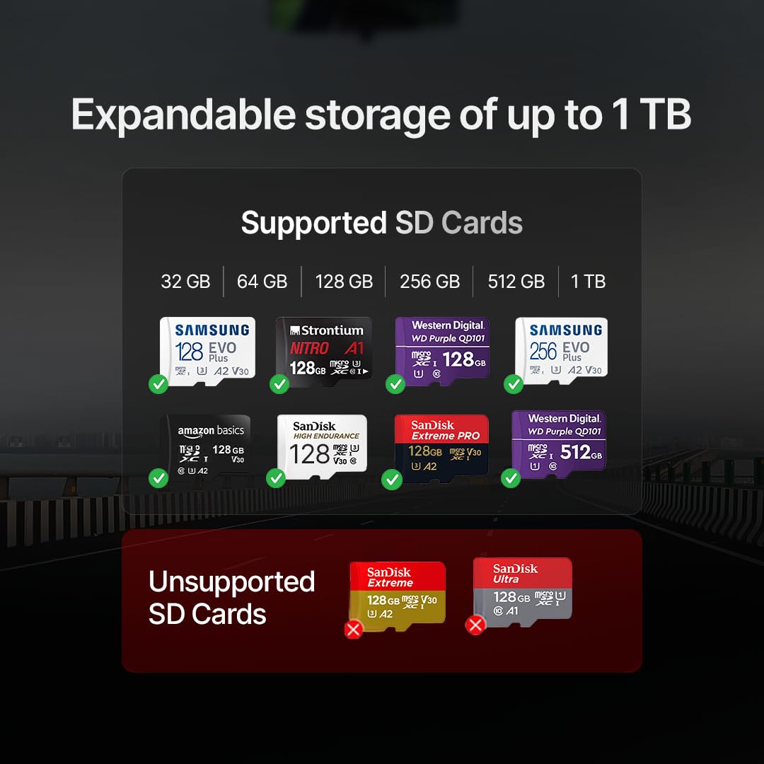 Qubo Car Dashcam Pro X by Hero Group | 3MP 1296P FHD+ Camera | NightPulse Vision | Wide-Angle FOV |