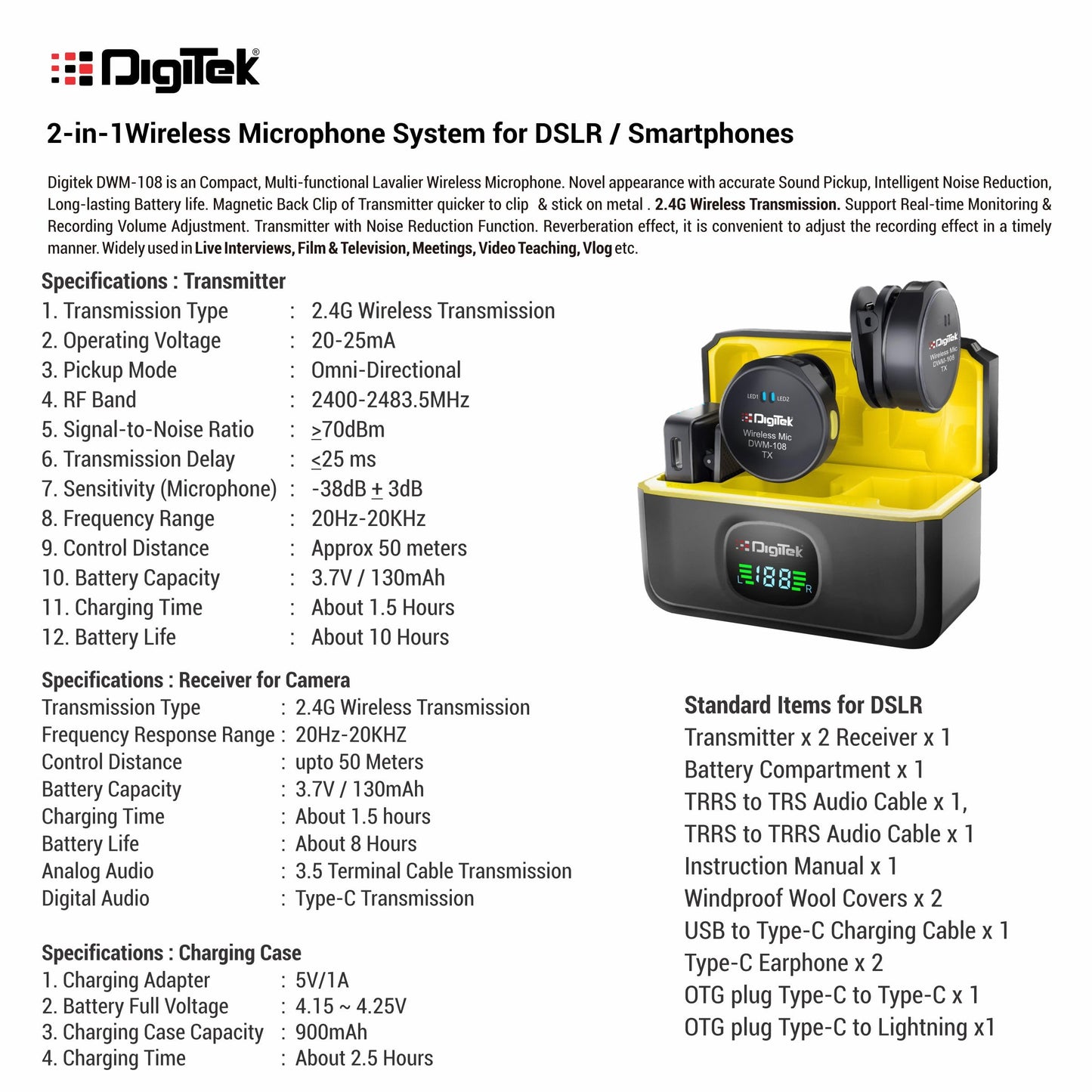 Digitek® DWM 101 Wireless Microphone