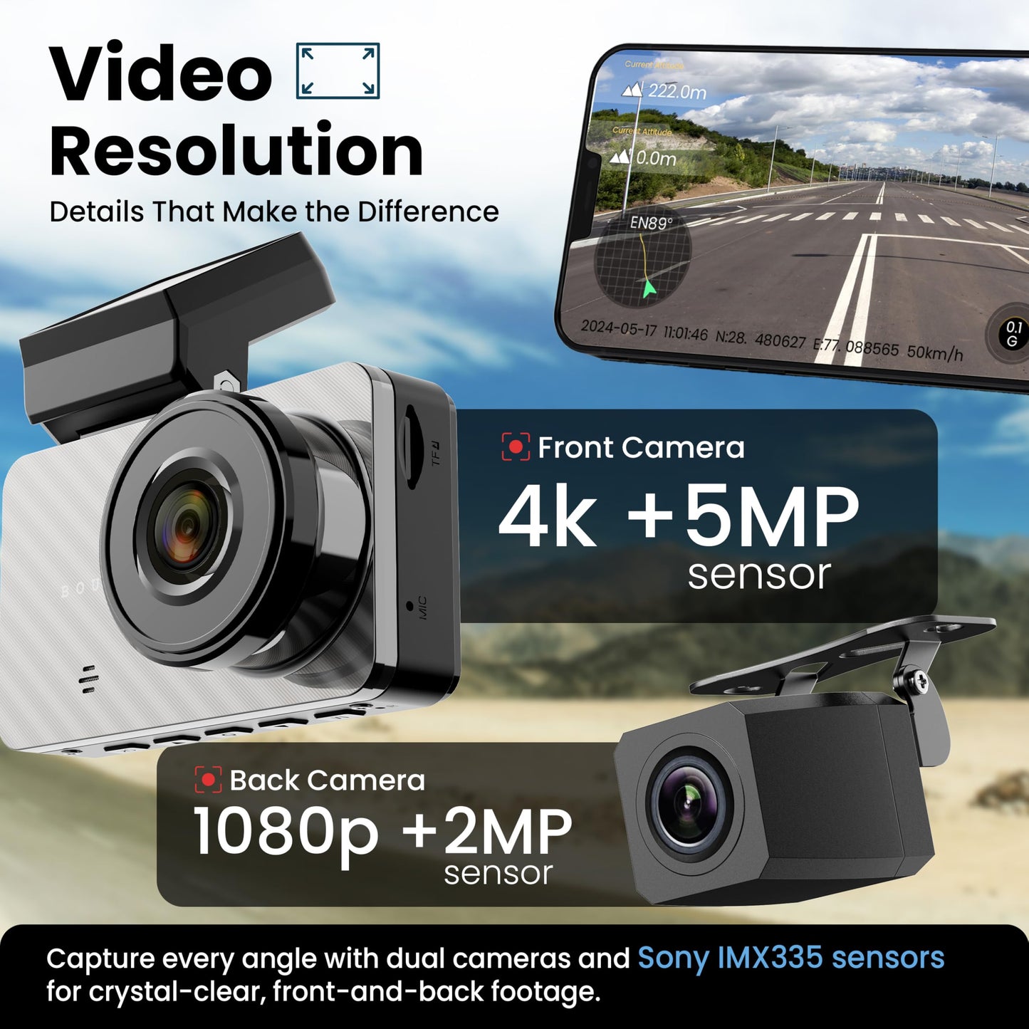 Boult Cruisecam X1 Dash Camera for Car | 1080p HD Recording | 170° Ultra-Wide Angle | 360° Rotation