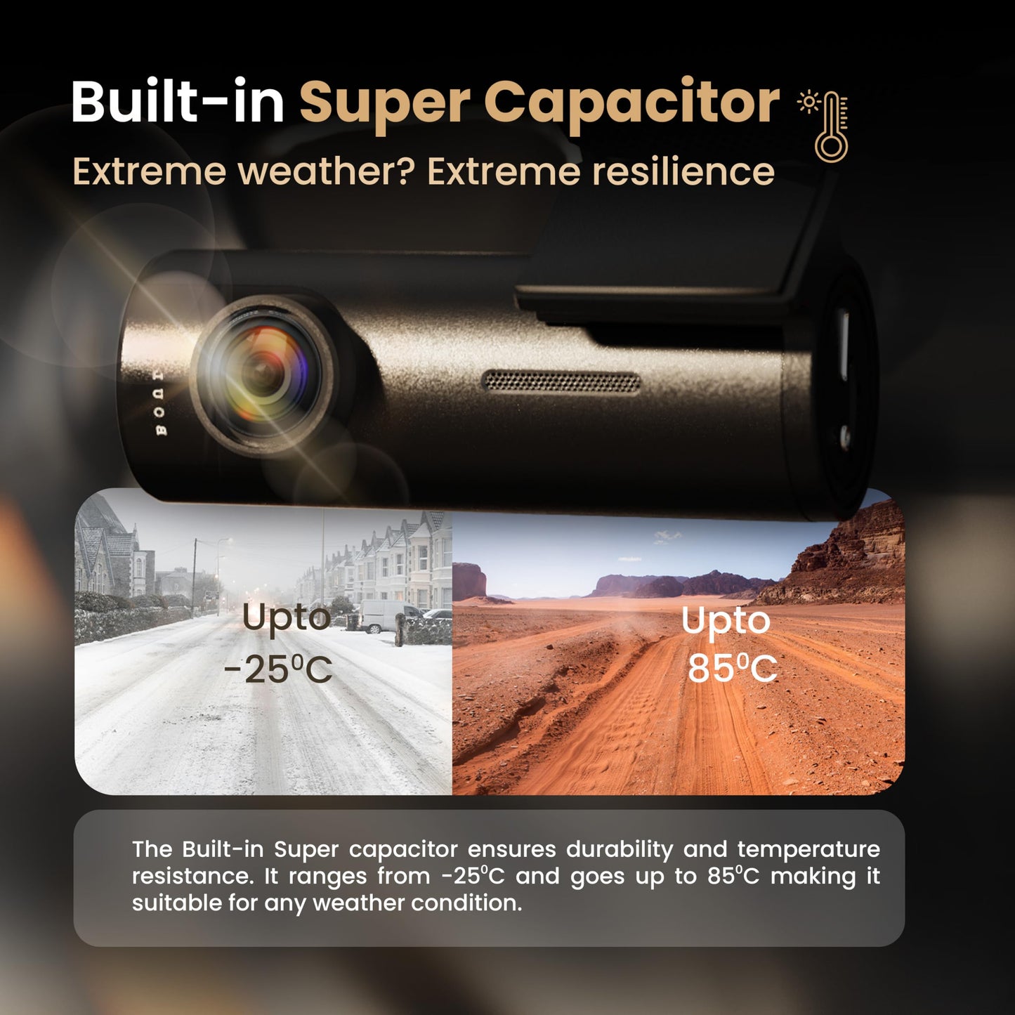 Boult Cruisecam X1 Dash Camera for Car | 1080p HD Recording | 170° Ultra-Wide Angle | 360° Rotation