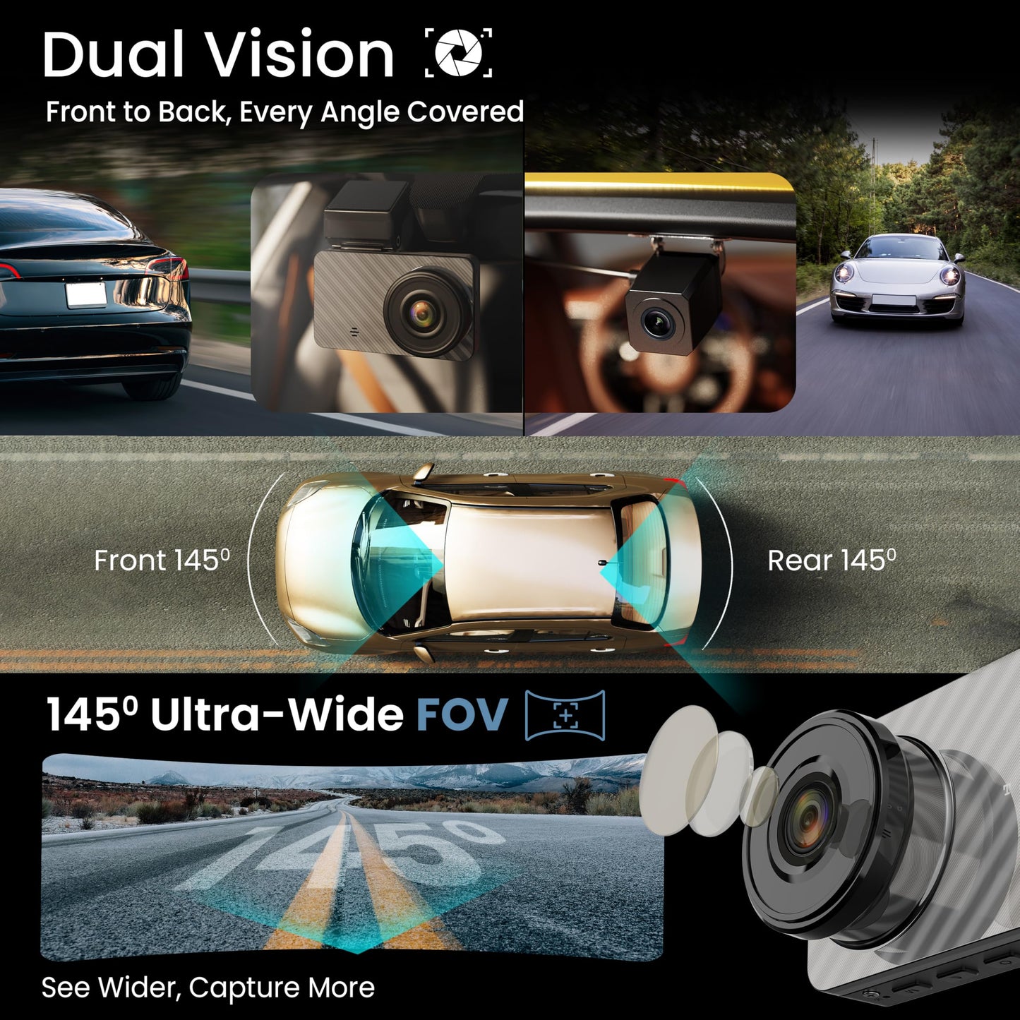 Boult Cruisecam X1 Dash Camera for Car | 1080p HD Recording | 170° Ultra-Wide Angle | 360° Rotation